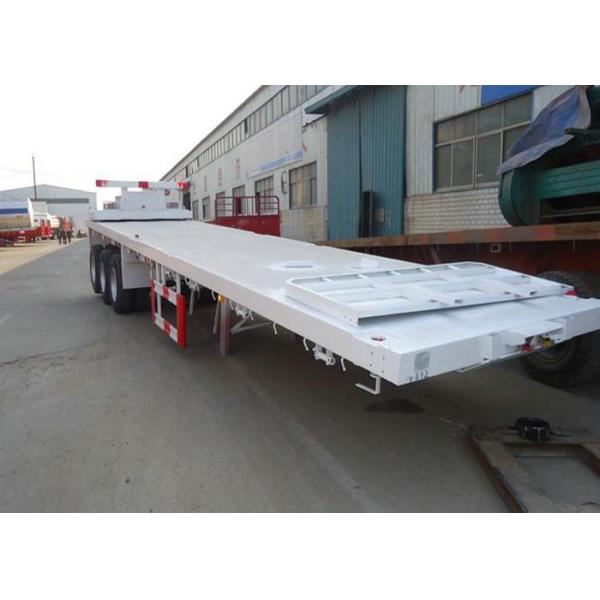 Commercial Flatbed Trailers For Container Transport With 12 Twist Locks And 12 Tyres 50T