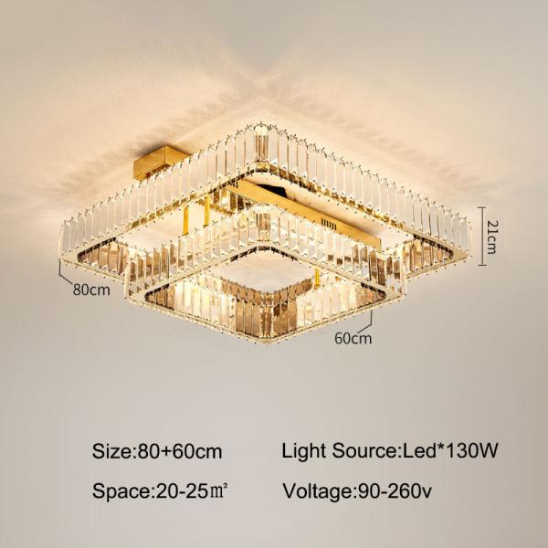Luxury Living Room Smart Led Chandelier Modern Hall Glossy K9 Crystal Ceiling Chandelier(WH-CA-104)