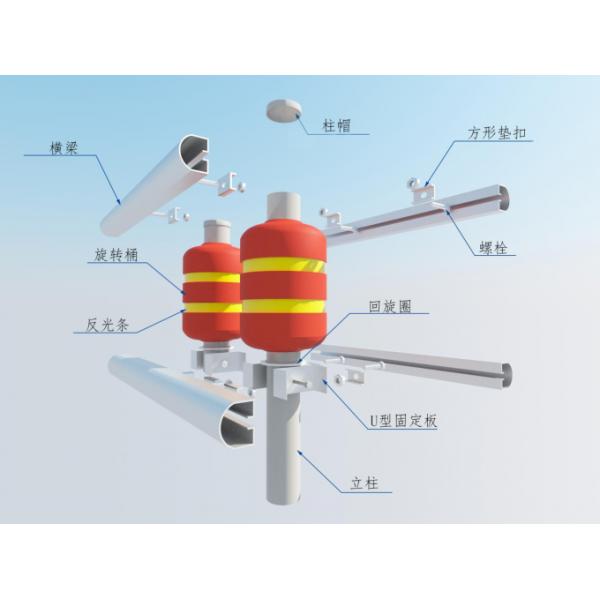 Anti Shock Diameter 370mm Spacing 0.5m Safety Roller Barrier 0