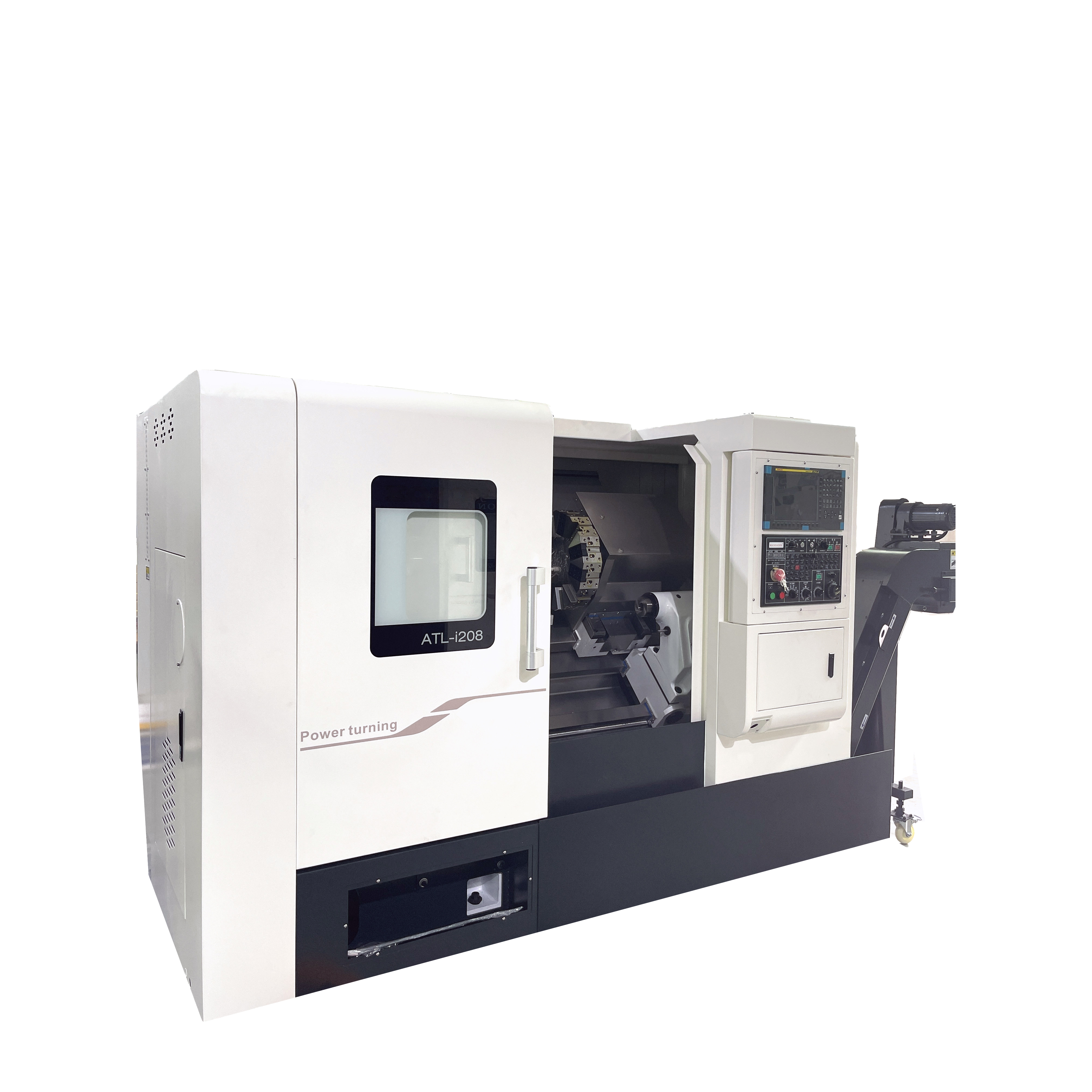 Compact and Versatile CNC Lathe with Programmable Tailstock and Hardened