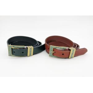 Rhinestone Metal Womens Soft Leather Belt Anti Brass Buckle 124g Weight