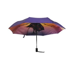 Automatic Windproof Travel Umbrella With Custom Logo Bright Digital Printing