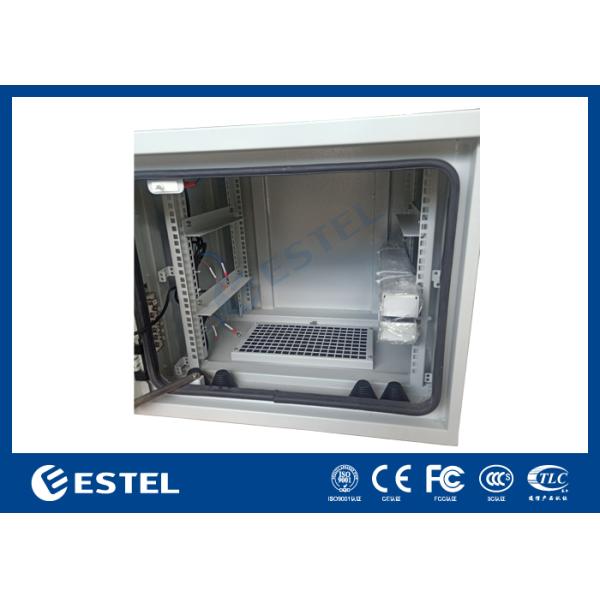 Polyester Powder Coating Outdoor Telecom Cabinet With Two AC220V 50Hz Fans ET6060500A-9U
