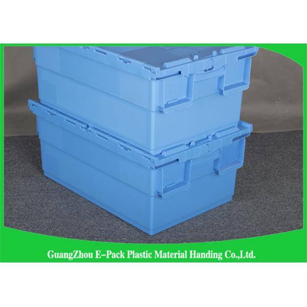Buy Foldable Large Distribution Plastic Attached Lid Containers Environmental Protection Blue at wholesale prices