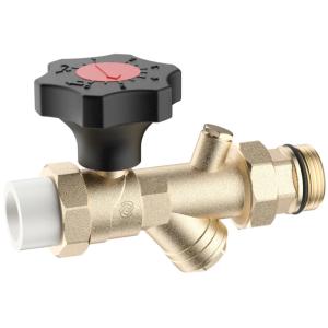 Quality 3703 Brass Ball Valve DN20 Flow-Rate Precisely Adjustable with Graduated Handwheel / Meter Outlet / Built-in Strainer for sale