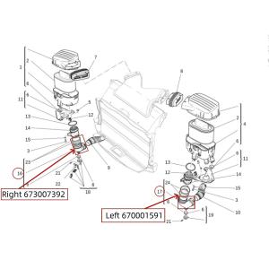 For Maserati Ghibli Levante Quattroporte 2014-2017 M156 Left Tube Intake Pipe