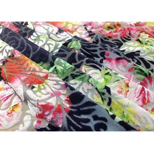 2 Tone Burnt Out Micro Velvet Fabric For Lady'S Dress Pink Rose 190GSM 94%