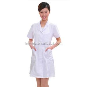 Cotton Women Short Long Sleeve Uniform Medical Nurse White Coat