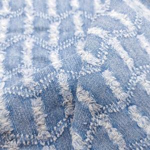 10s 330gsm Brilliant Jacquard Clothing Fabric Twill Washed Denim Fabric