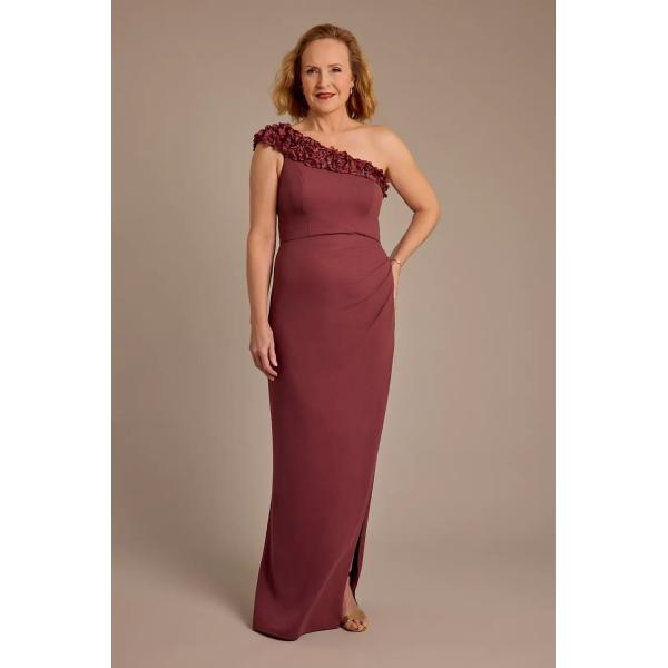 Stunning One Shoulder Sheath Zipper Ruffles Customized Size Navy Blue Chiffon Mother Of The Bride Dress