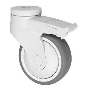 Elastic Thermoplastic Rubber TPR Castors , Plastic Medical Device Caster