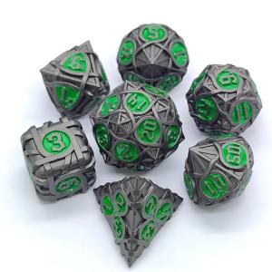 Thorns Striped Metal Dice Set Fantasy DND Multi Faceted Board Game