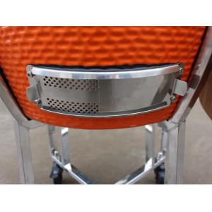 BBQ 22 Inch Charcoal Kamado Grill Bamboo Shelves And Handle