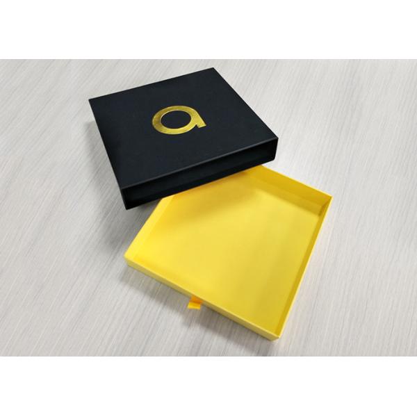 Jewelry Sliding Paper Box , Handmade Slide Open Boxes Gold Stamping Logo Design
