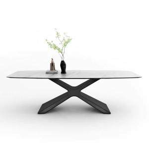 Ceramic Marble Dining Table With X-Steel Base Dining Table