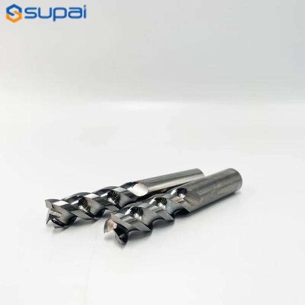Supal 1/4 Inch Square End Aluminum End Mill DLC Coated 35º-45º Helix Angle