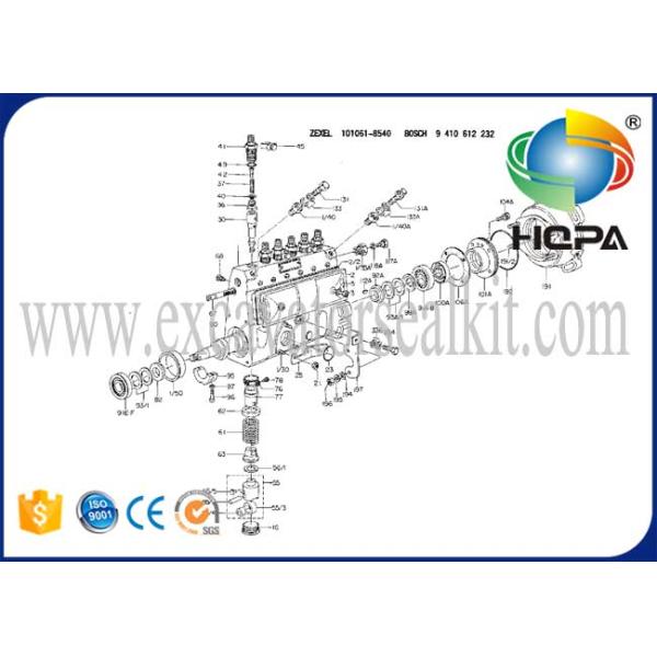 101061-8540 101062-8200 101606-9250 101608-9461 Fuel Pump for Engine D6BR 240CC