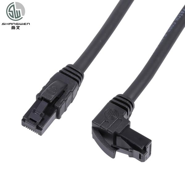 UTP Cat5e 90degree Angle RJ45 Connector Stranded Network Cable Terminal 8P8C