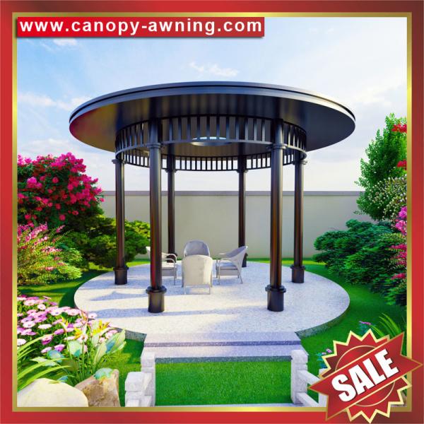 Buy Outdoor Public garden park aluminum alu Circular rounded shape roof gazebo pavilion canopy awning shelter cover for sale at wholesale prices