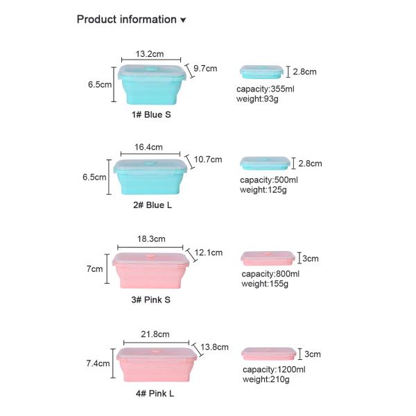 Food Grade Silicone Collapsible Lunch Box Foldable Sustainable With Lid