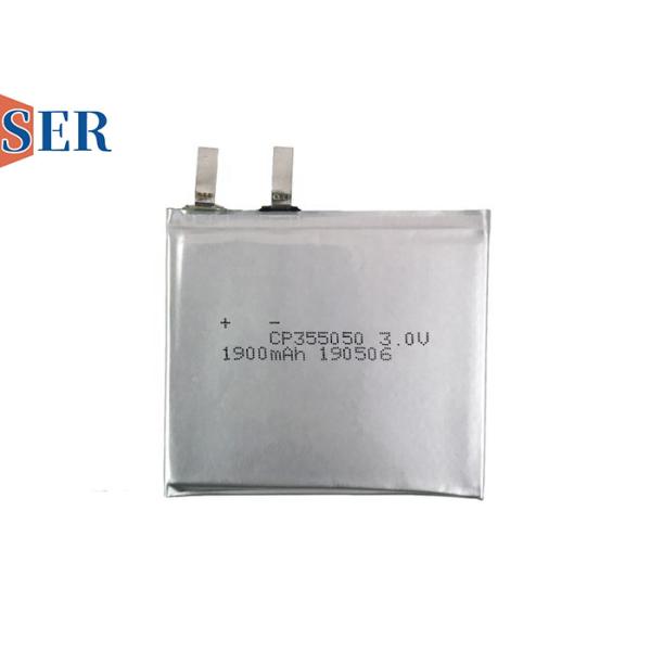 Buy 3.0V 1900mAh Ultra Thin Battery CP355050 Soft Packing Lithium Manganese Dioxide Pouch Battery at wholesale prices