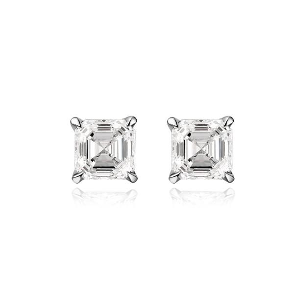 Buy Asscher Shape Classic Design 18k Lab Grown Diamond Earrings Jewelry Durable style Asscher shape 1ct diamond Earrings at wholesale prices