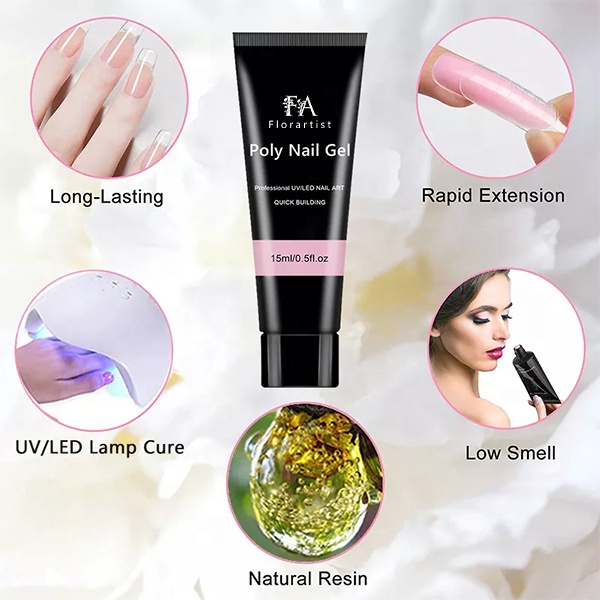 Factory Acrylic in Tube Nail Gel Arts Design Private Label Builder Gel 34 Colors 30g Poly Gel for Nail Salon Shop