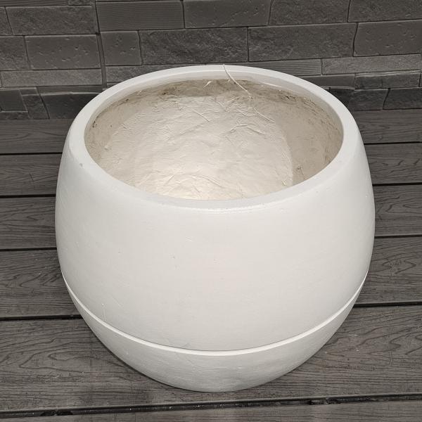 White Ball Design Sporty Fun - Themed Appearance Tapered Spherical Fiber Clay Flower Pot