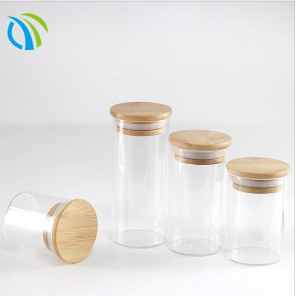 Buy 460ml Cylinder 100mm Glass Food Storage Jars 20g Cookie Stackable Glass Containers at wholesale prices
