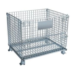 Medium Duty 600lbs Collapsible Wire Container With Half Drop Gate Cold