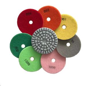 4" Dry Concrete Granite Stone Polishing Tools 8mm Thickness