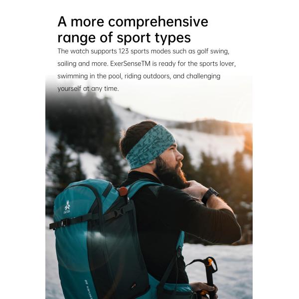 1.43inch HK87 Smart Watch 410mAh Battery AMOLED NFC ECG Monitor