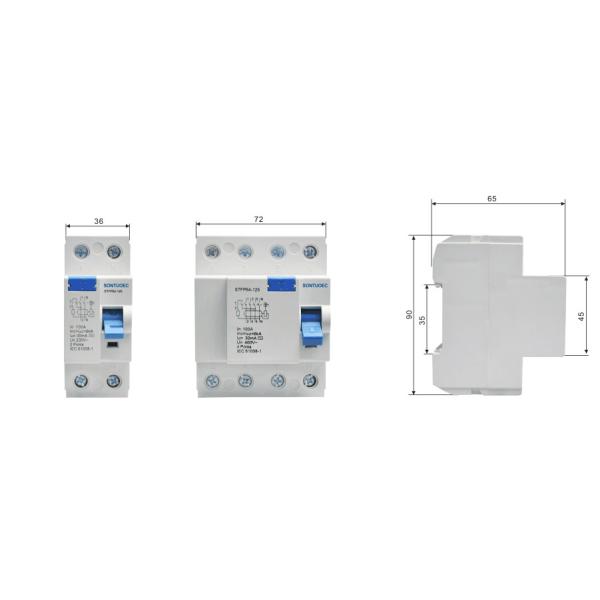 125A STFP60-125 2P 4P 230/400V RCCB Circuit Breaker A Or AC Model IEC61008 Standard