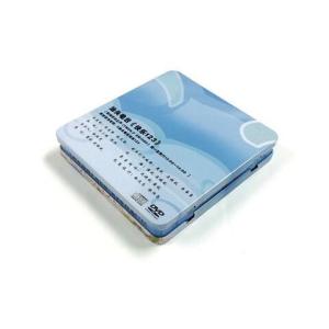 Rectangular CD tin case with hinged lid