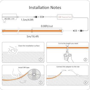 2023 COB LED Strip 480leds 2700K 3000K 4000K 6000K Dotless Flexible Tape Light