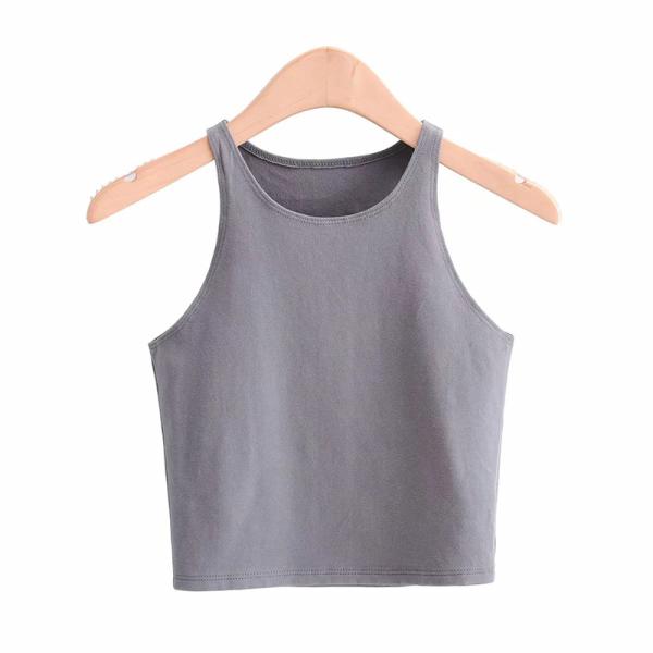The New Summer 2022 Round Neck Sleeveless Vest In Solid Color
