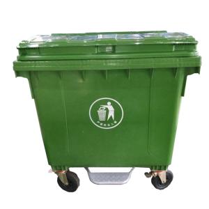1100L big street standing outdoor wheeled plastic trash can