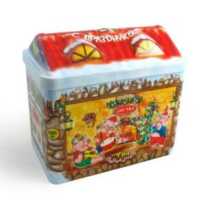 Christmas Chocolate House Shape Tin Wholesaler