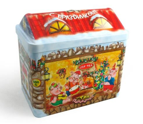 Buy Christmas Chocolate House Shape Tin Wholesaler at wholesale prices