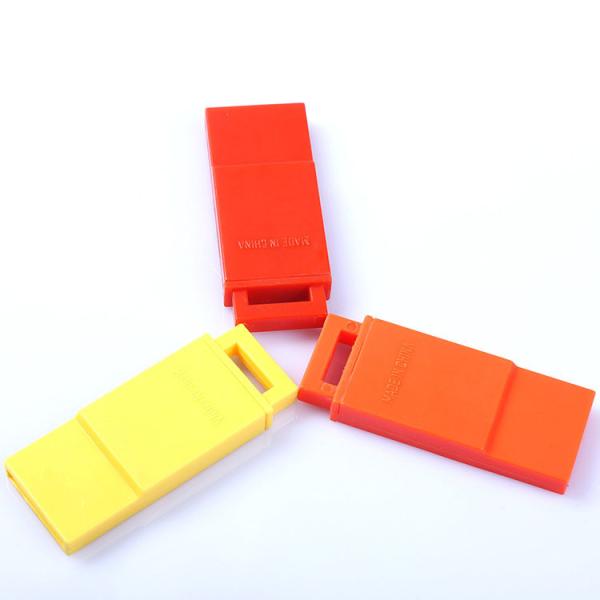 Plastic outdoor whistle plastic flat whistle toy whistle 58*22*7mm logo customized