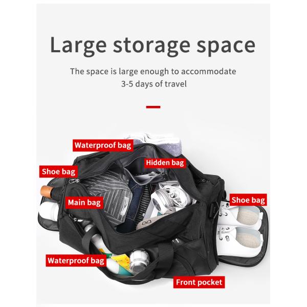 OEM Custom Logo Travel Duffel Backpack Garment Duffle Bag Multi Storey