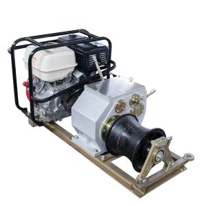 China 50KN Cable Hauling Winch 5T Petrol Cable Pulling Winch For Construction on sale