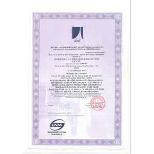Anping Xinlong Wire Mesh Manufacture Co., Ltd. Certifications