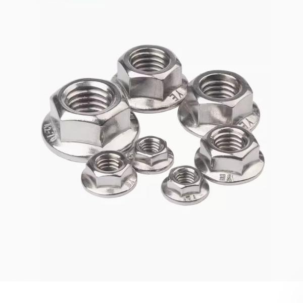 Buy Custom M8 M10 M12 Hex Flange Metal Nut Brass Copper Nickel Tin Plated DIN6923 at wholesale prices