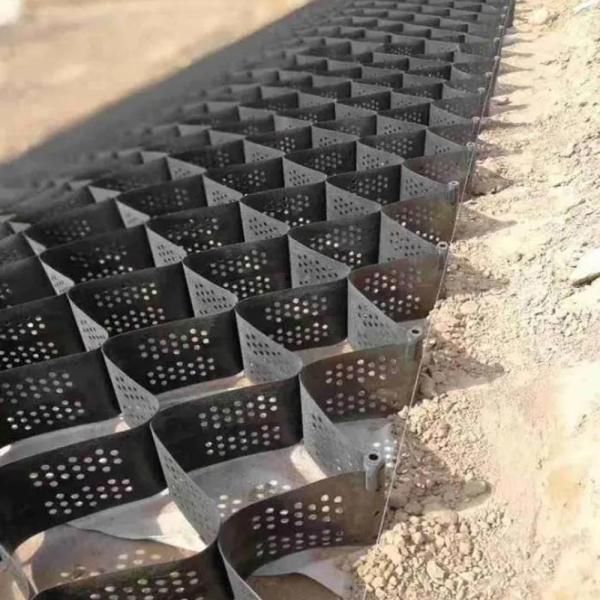 Buy 150mm Black HDPE Geocell for Spillway Outfall Erosion Control OIT 100min High Strength Manufacturer In China at wholesale prices