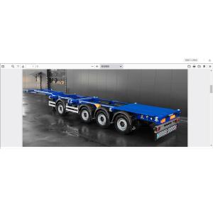 Steel Skeleton Container Chassis Semi Trailer with Bogie Suspension 1310mm Wheel