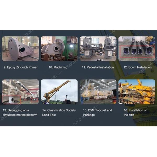 Mini 1t 4m Telescopic Boom Marine Cranes Remote Control Yacht Duty High Efficiency 2