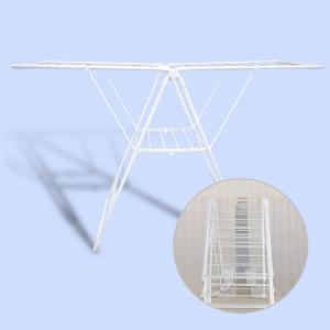 Portable White Folding Drying Clothes Rack Stainless Steel