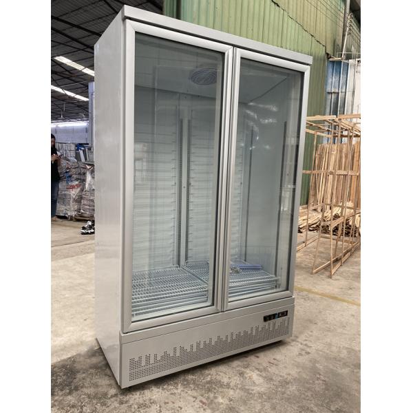 Upright Commercial Beverage Refrigerator , Bottom Mount Double Door Display Freezer