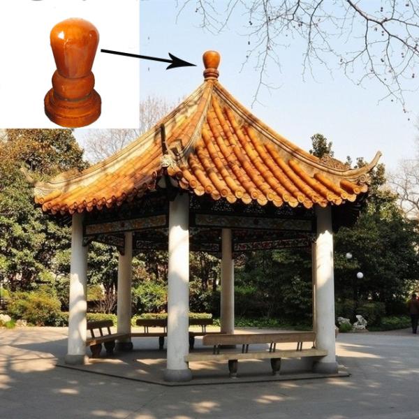 Handmade Glazed Chinese Roof Ornaments For Pavilion Gazebo Roof Top 1985N strength